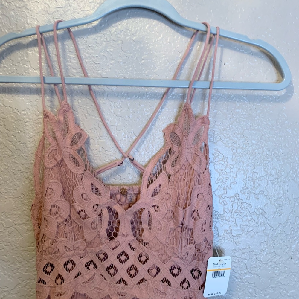 NWT Free People Adella Slip Dress Women's Size Small/SP Rose Pink Lace - Picture 6 of 11
